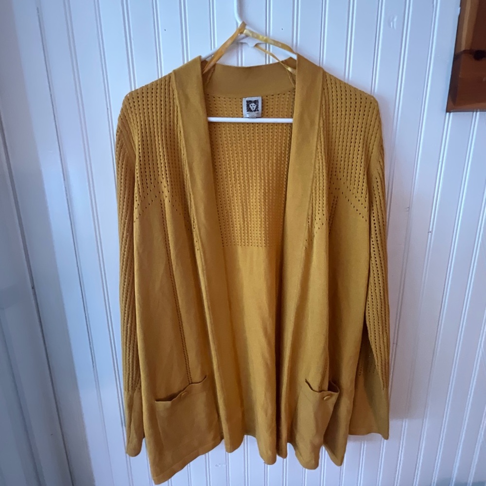 Anne Klein Yellow Cardigan (L)